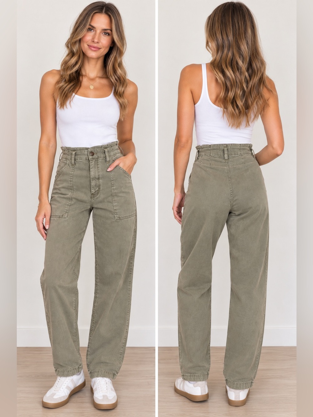Topshop Olive Green Cargo Pants